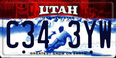 UT license plate C343YW