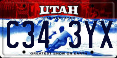 UT license plate C343YX