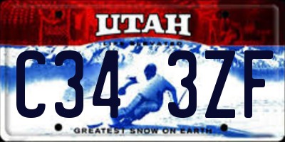 UT license plate C343ZF