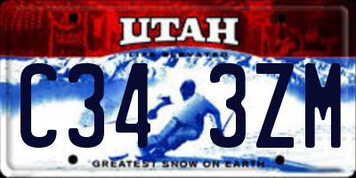 UT license plate C343ZM