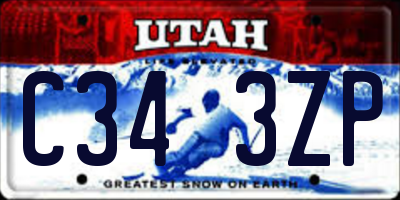 UT license plate C343ZP