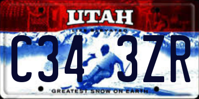 UT license plate C343ZR