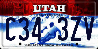 UT license plate C343ZV