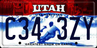 UT license plate C343ZY