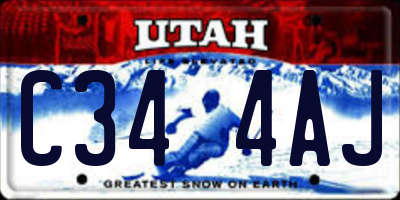 UT license plate C344AJ