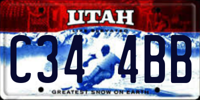 UT license plate C344BB