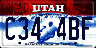 UT license plate C344BF