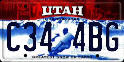UT license plate C344BG