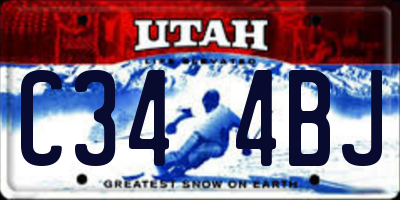 UT license plate C344BJ