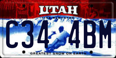 UT license plate C344BM