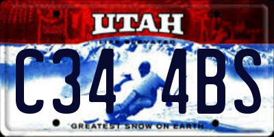 UT license plate C344BS