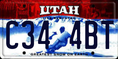 UT license plate C344BT