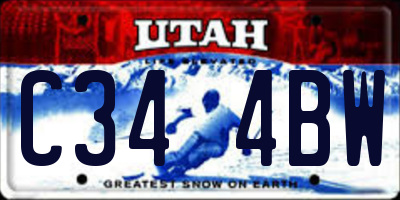 UT license plate C344BW