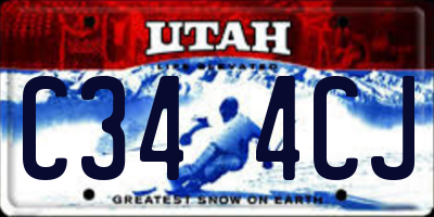 UT license plate C344CJ