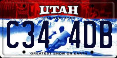 UT license plate C344DB