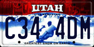 UT license plate C344DM