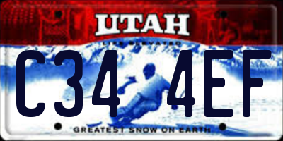 UT license plate C344EF