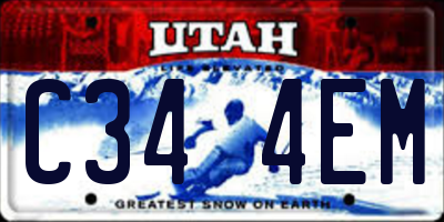 UT license plate C344EM