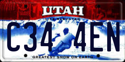 UT license plate C344EN