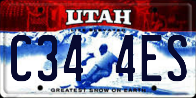 UT license plate C344ES