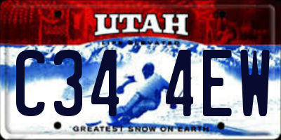 UT license plate C344EW
