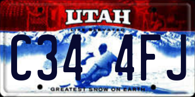 UT license plate C344FJ