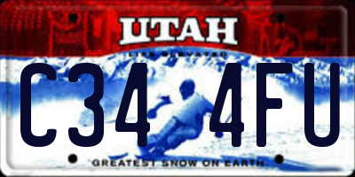 UT license plate C344FU