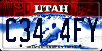 UT license plate C344FY
