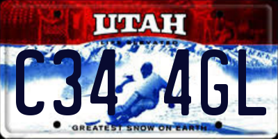 UT license plate C344GL