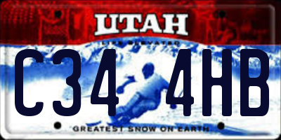 UT license plate C344HB