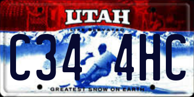 UT license plate C344HC
