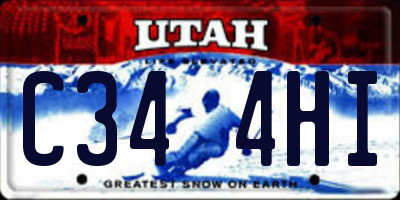 UT license plate C344HI