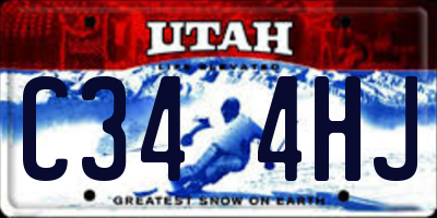 UT license plate C344HJ