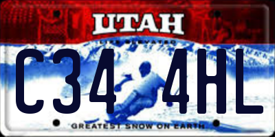 UT license plate C344HL