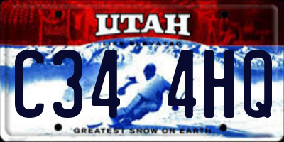 UT license plate C344HQ