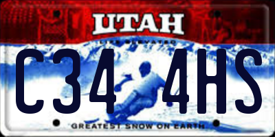 UT license plate C344HS