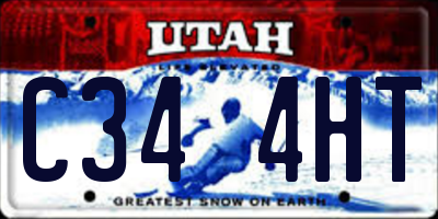 UT license plate C344HT
