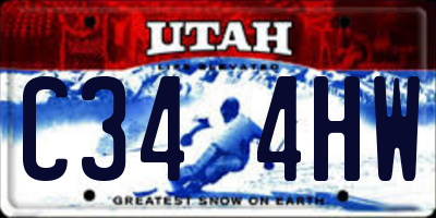 UT license plate C344HW