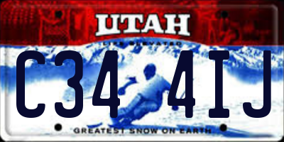 UT license plate C344IJ
