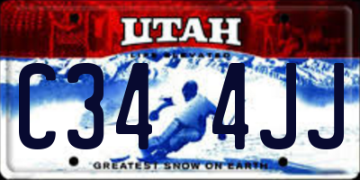UT license plate C344JJ