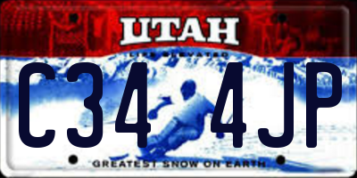 UT license plate C344JP