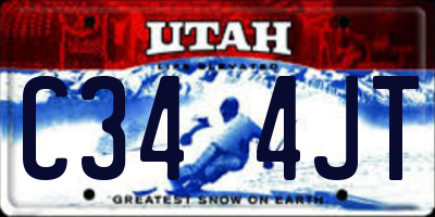 UT license plate C344JT