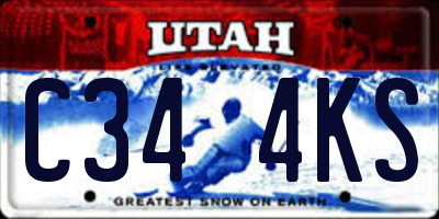 UT license plate C344KS