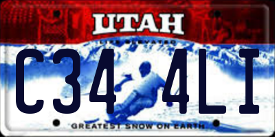 UT license plate C344LI