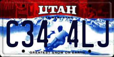 UT license plate C344LJ