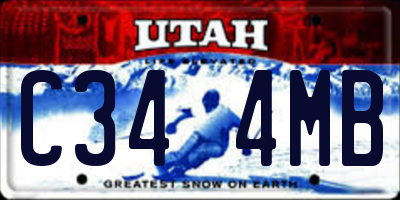 UT license plate C344MB