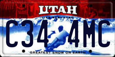 UT license plate C344MC
