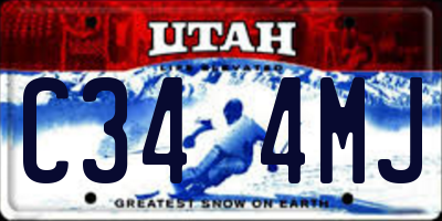 UT license plate C344MJ