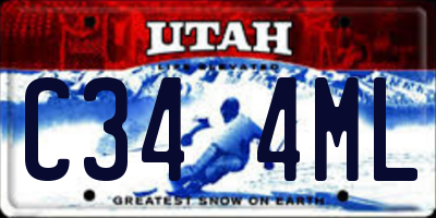 UT license plate C344ML