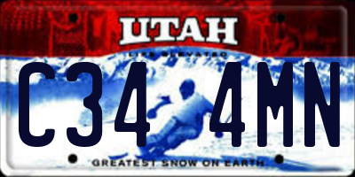 UT license plate C344MN